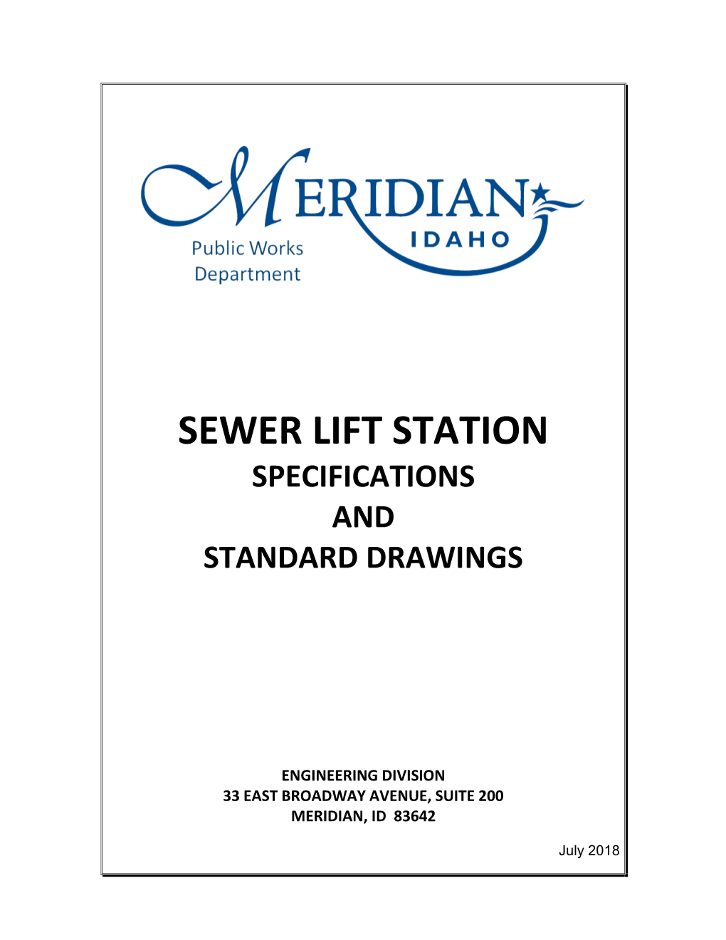 Sewer Lift Station Specifications and Standard Drawings