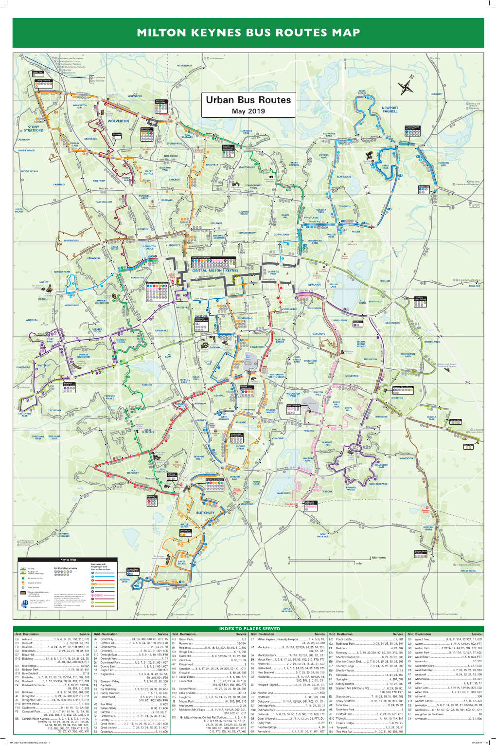 Milton Keynes Bus Routes Map