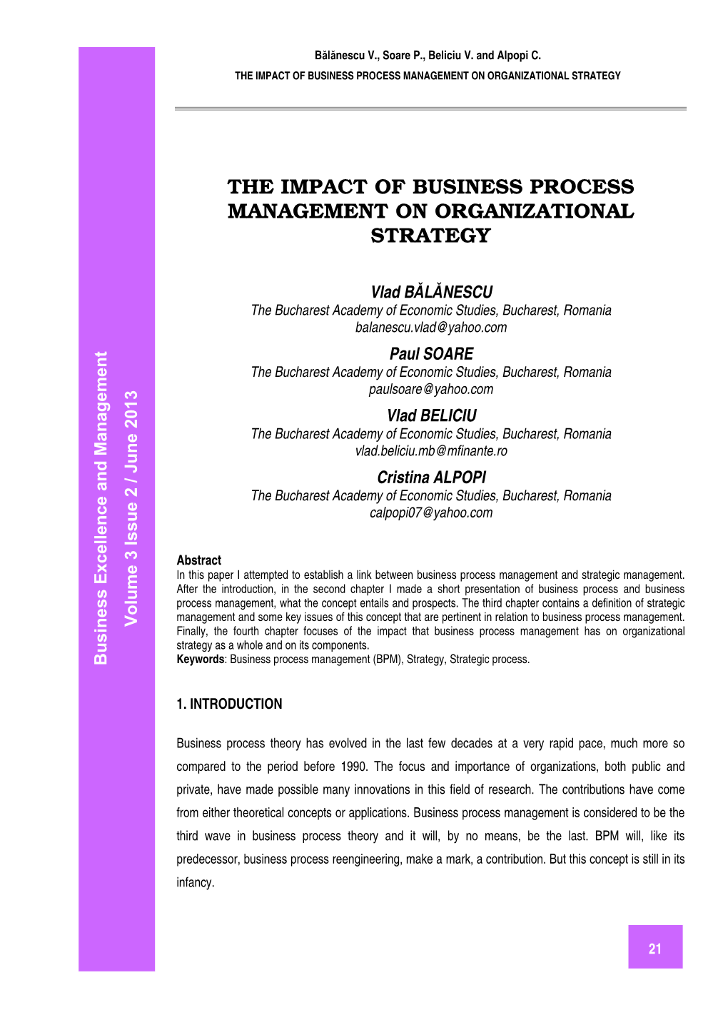 The Impact of Business Process Management on Organizational Strategy
