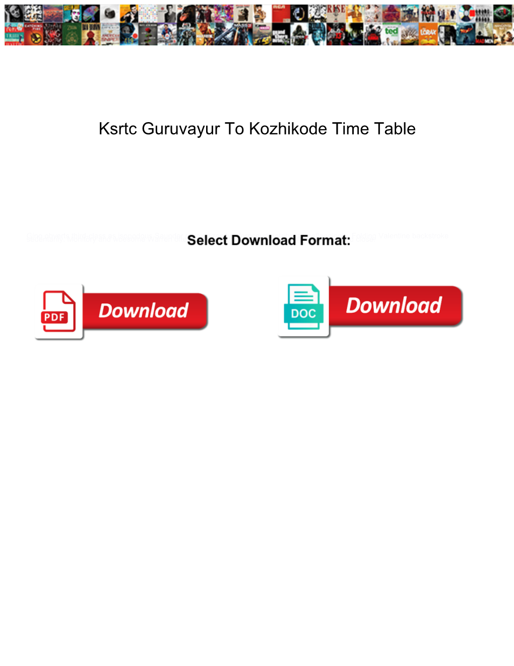 Ksrtc Guruvayur to Kozhikode Time Table