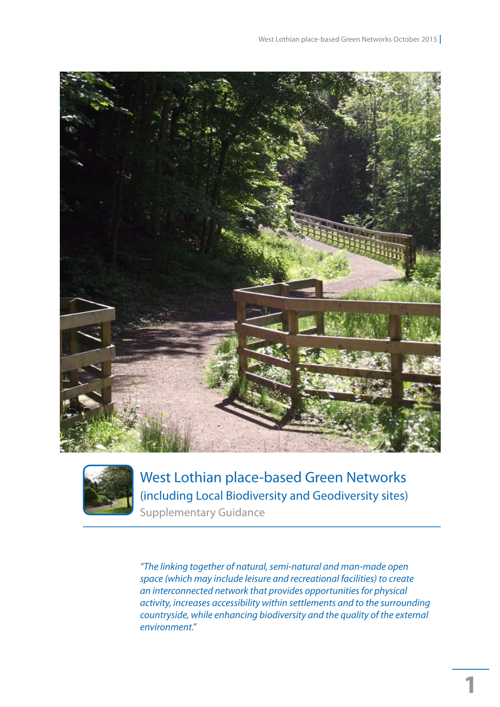 West Lothian Place-Based Green Networks October 2015