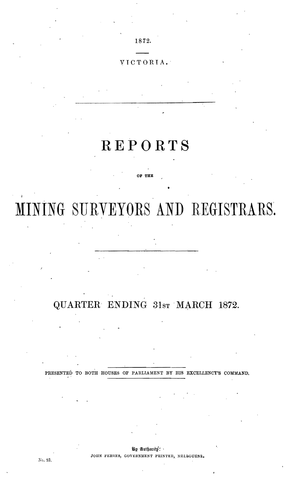 Mining Surveyors and R,Egistrars'