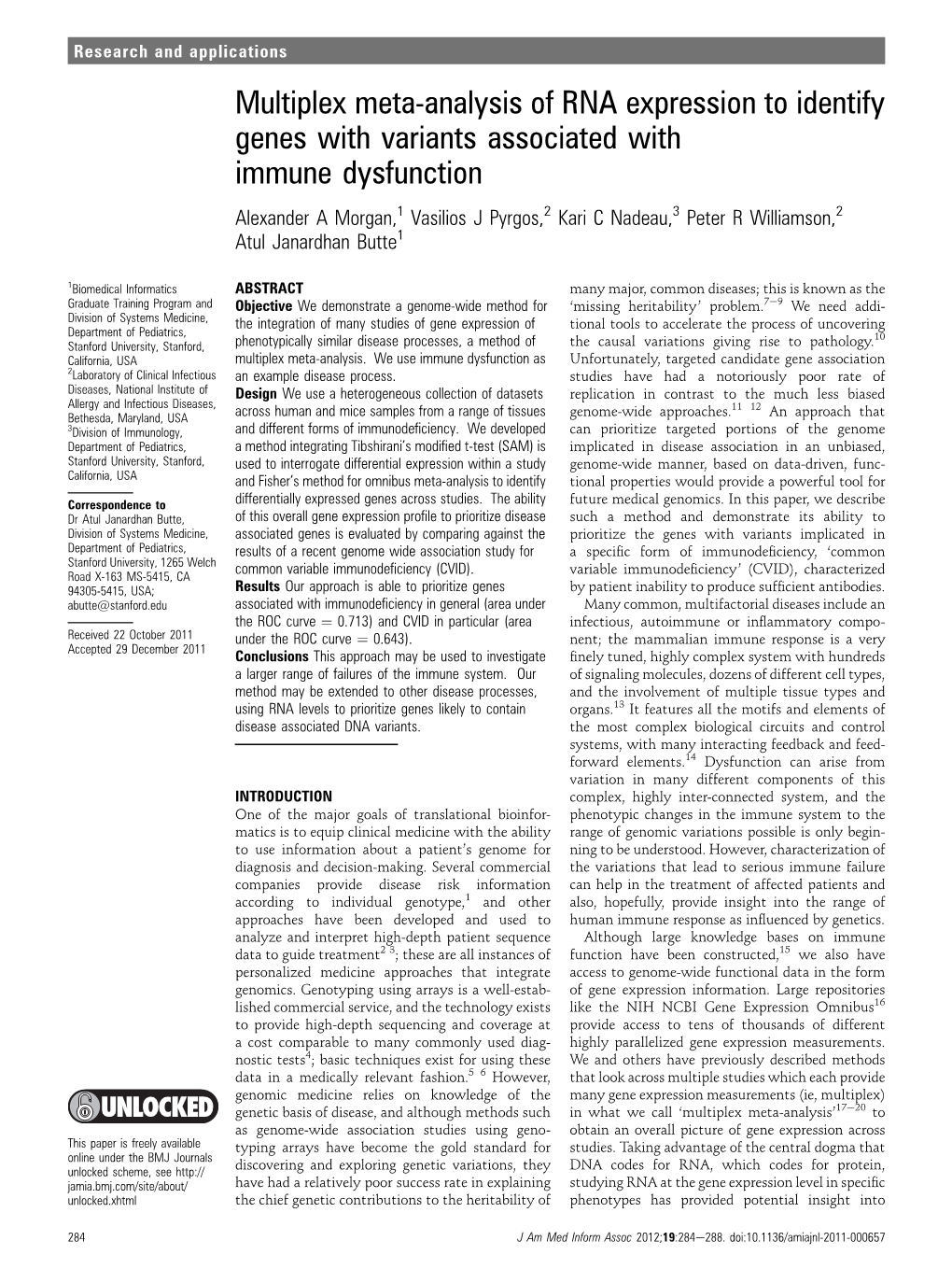 Multiplex Meta-Analysis of RNA Expression to Identify Genes with Variants Associated with Immune Dysfunction