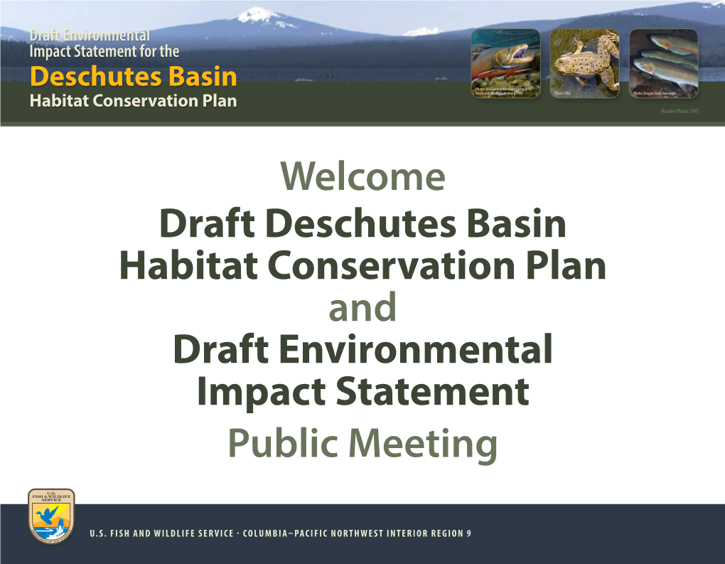 Draft Environmental Impact Statement for the Habitat Conservation Plan