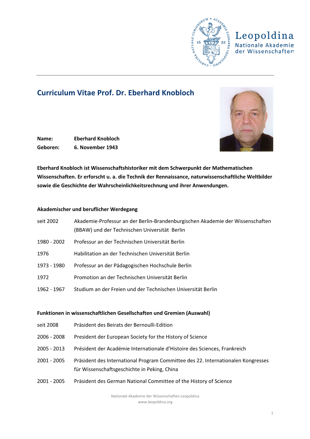 CV Eberhard Knobloch
