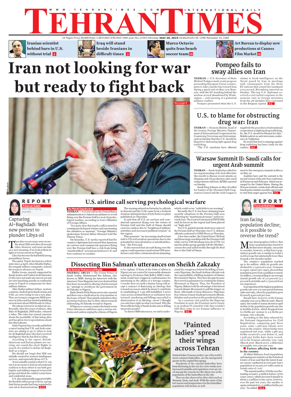 Iran Not Looking for War but Ready to Fight Back