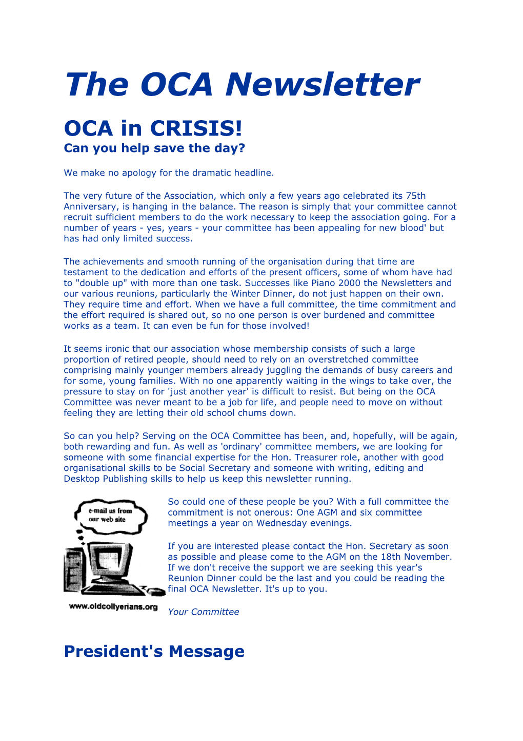 The OCA Newsletter