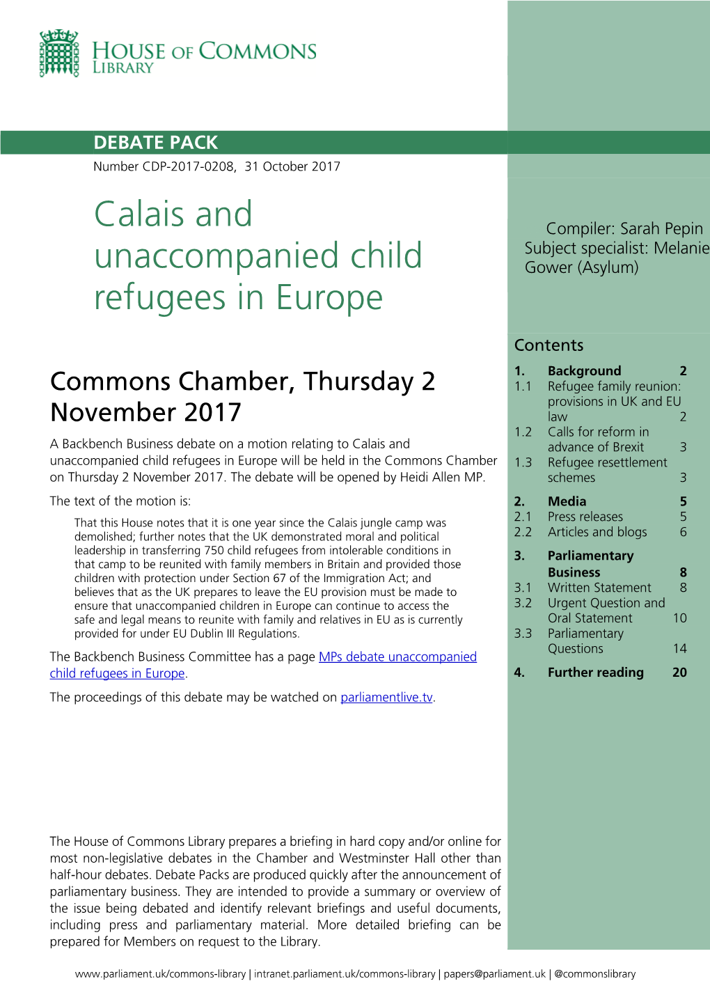 Calais and Unaccompanied Child Refugees in Europe 3