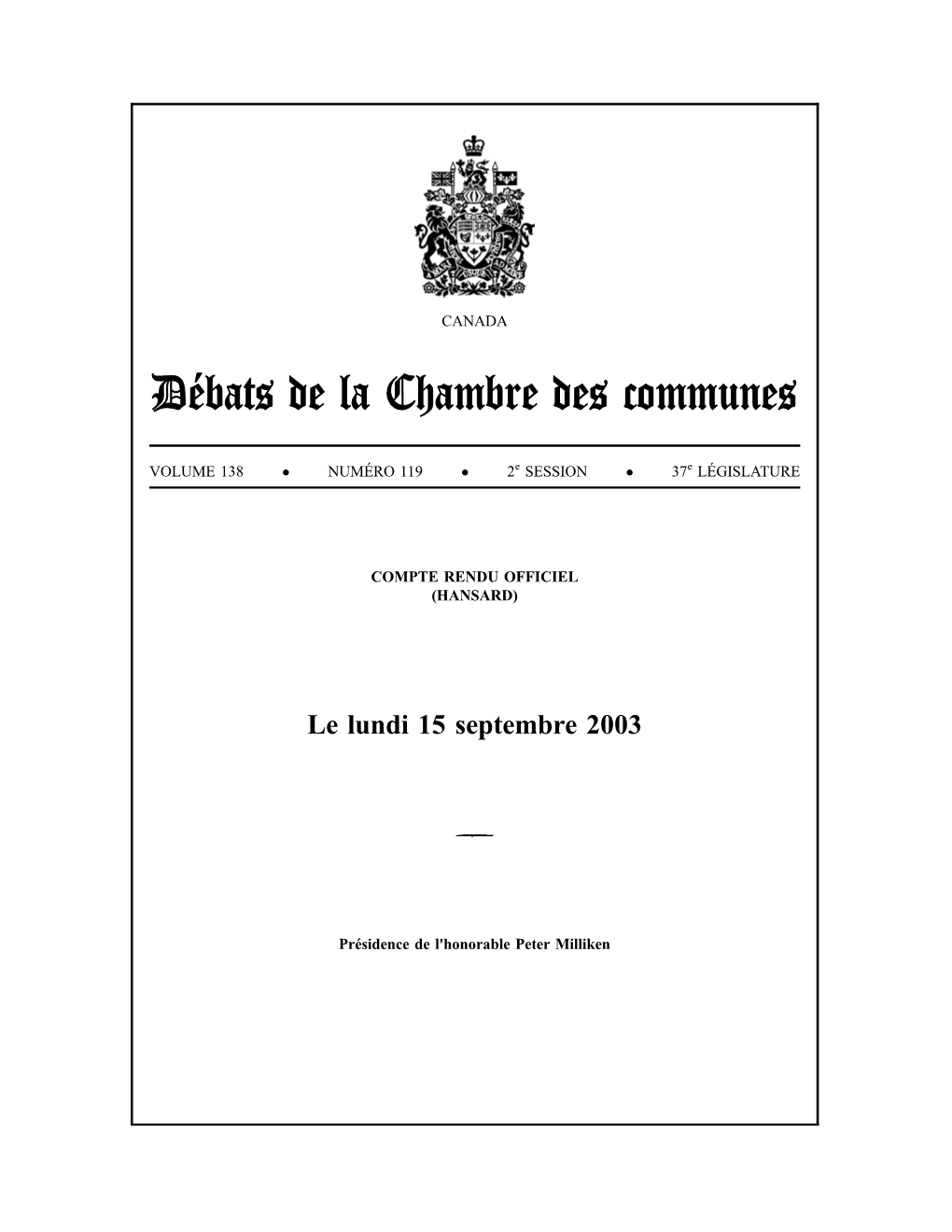 Débats De La Chambre Des Communes