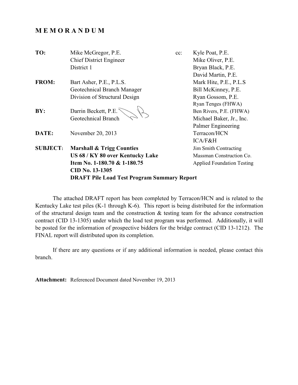 DRAFT Pile Load Test Program Summary Report