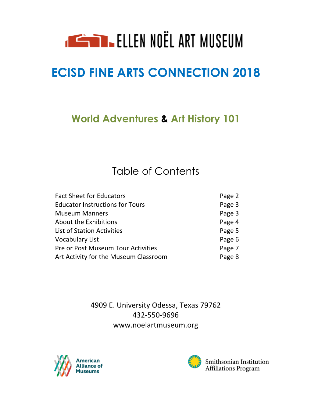 Ecisd Fine Arts Connection 2018