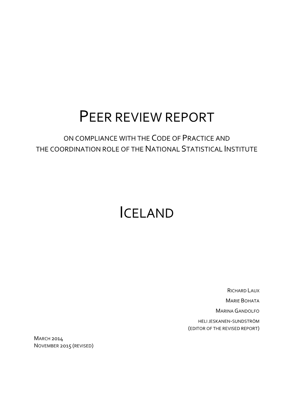 Peer Review Report Iceland