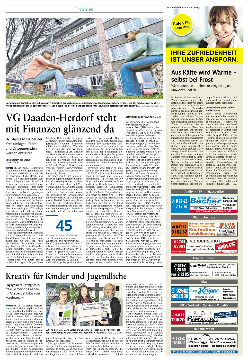 VG Daaden-Herdorf Steht Mit Finanzen Glänzend Da