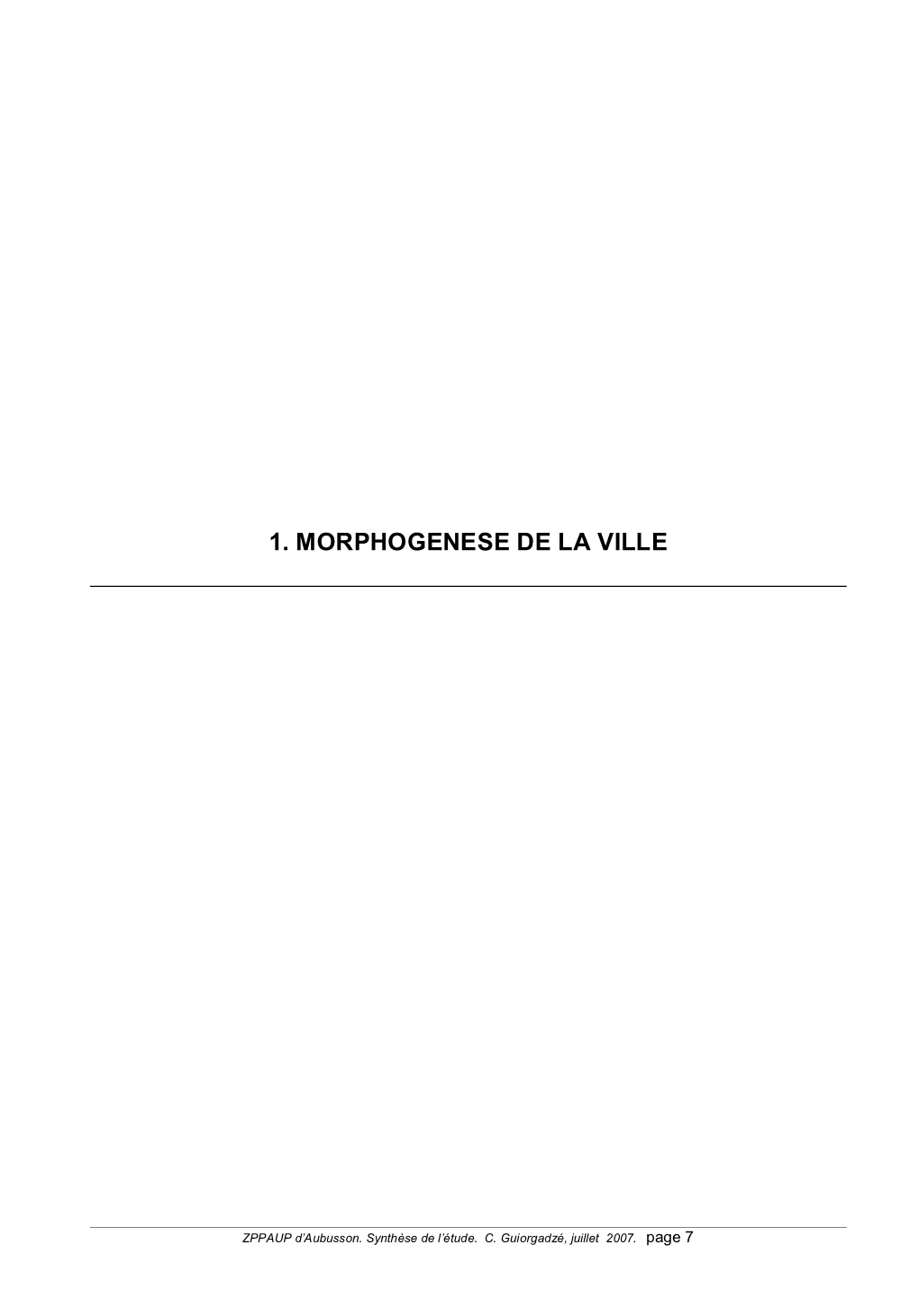 1. Morphogenese De La Ville