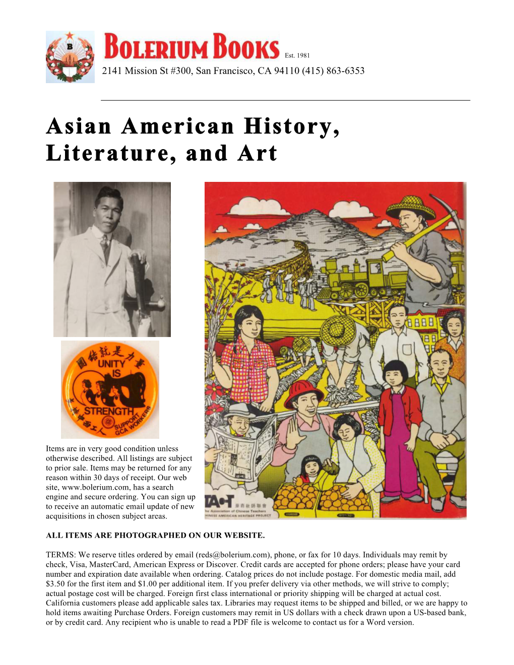 Asian American History, Literature, and Art