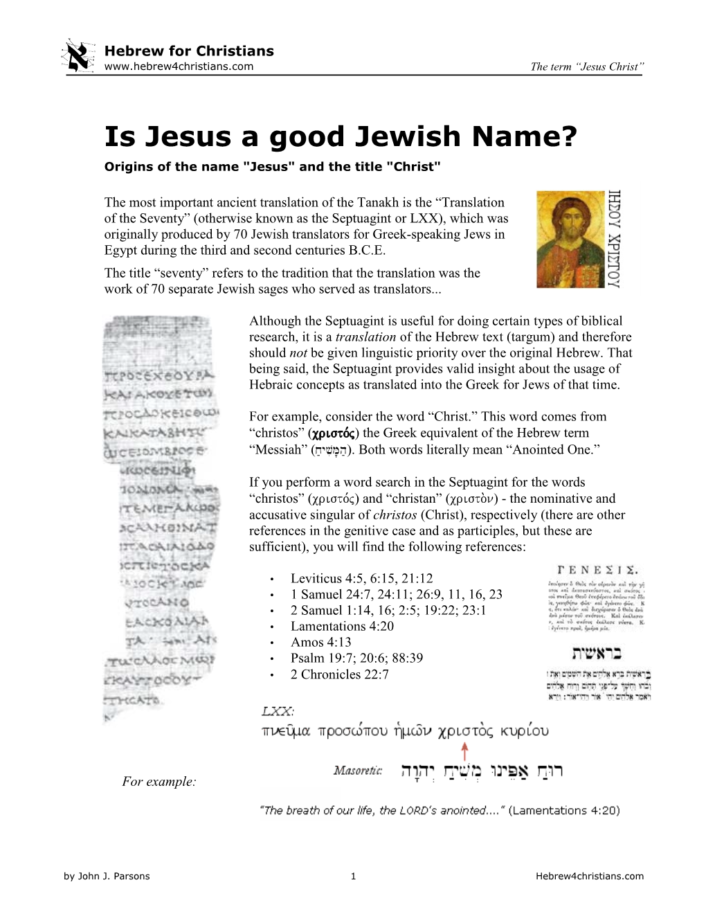 Is Jesus a Good Jewish Name? Origins of the Name 