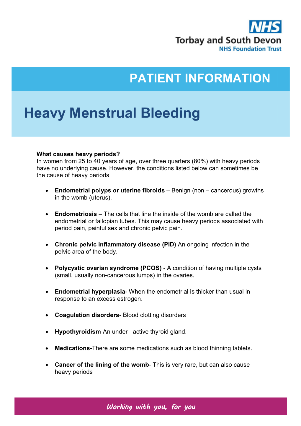 Heavy Menstrual Bleeding