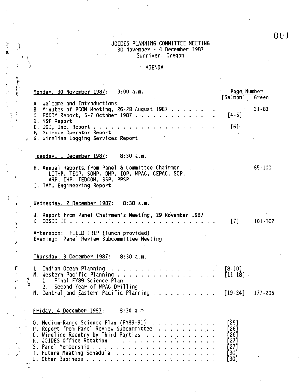 Agenda Joides Planning Committee