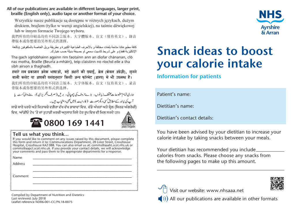 Snack Ideas to Boost Your Calorie Intake