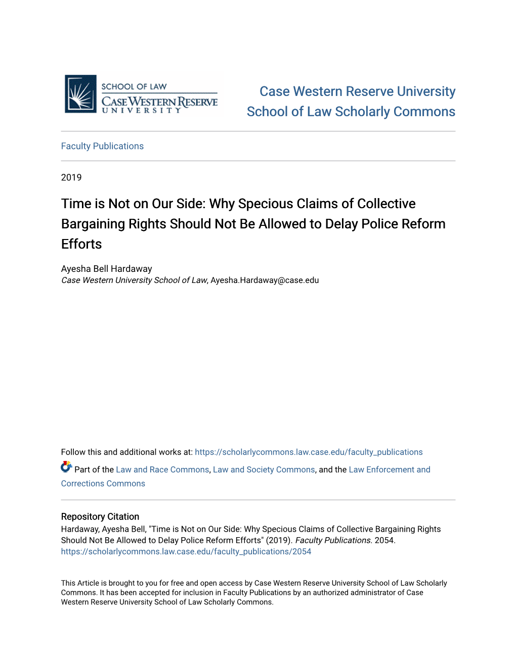 Why Specious Claims of Collective Bargaining Rights Should Not Be Allowed to Delay Police Reform Efforts