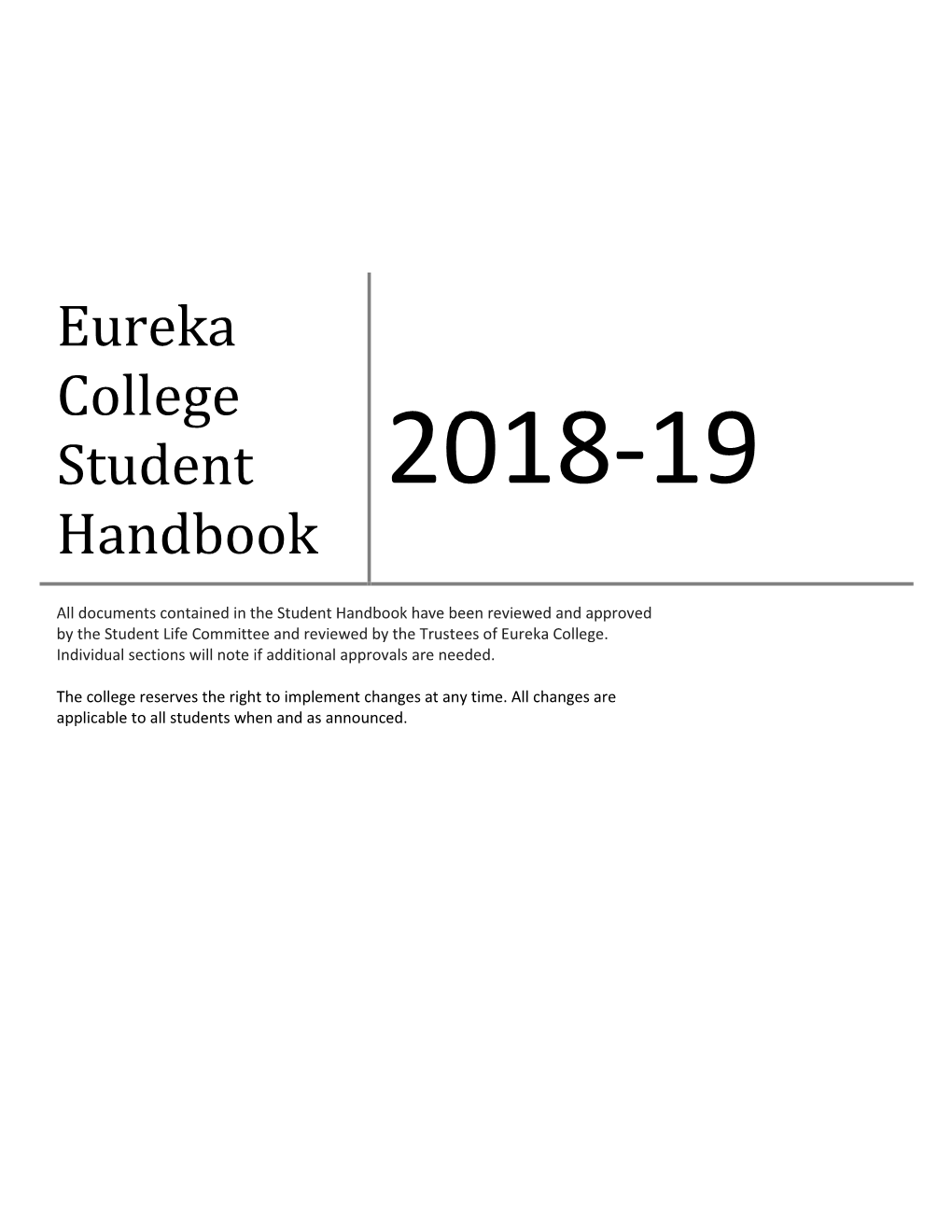 Eureka College Student Handbook