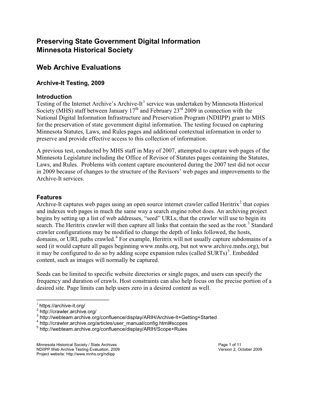 Preserving State Government Digital Information Minnesota Historical Society