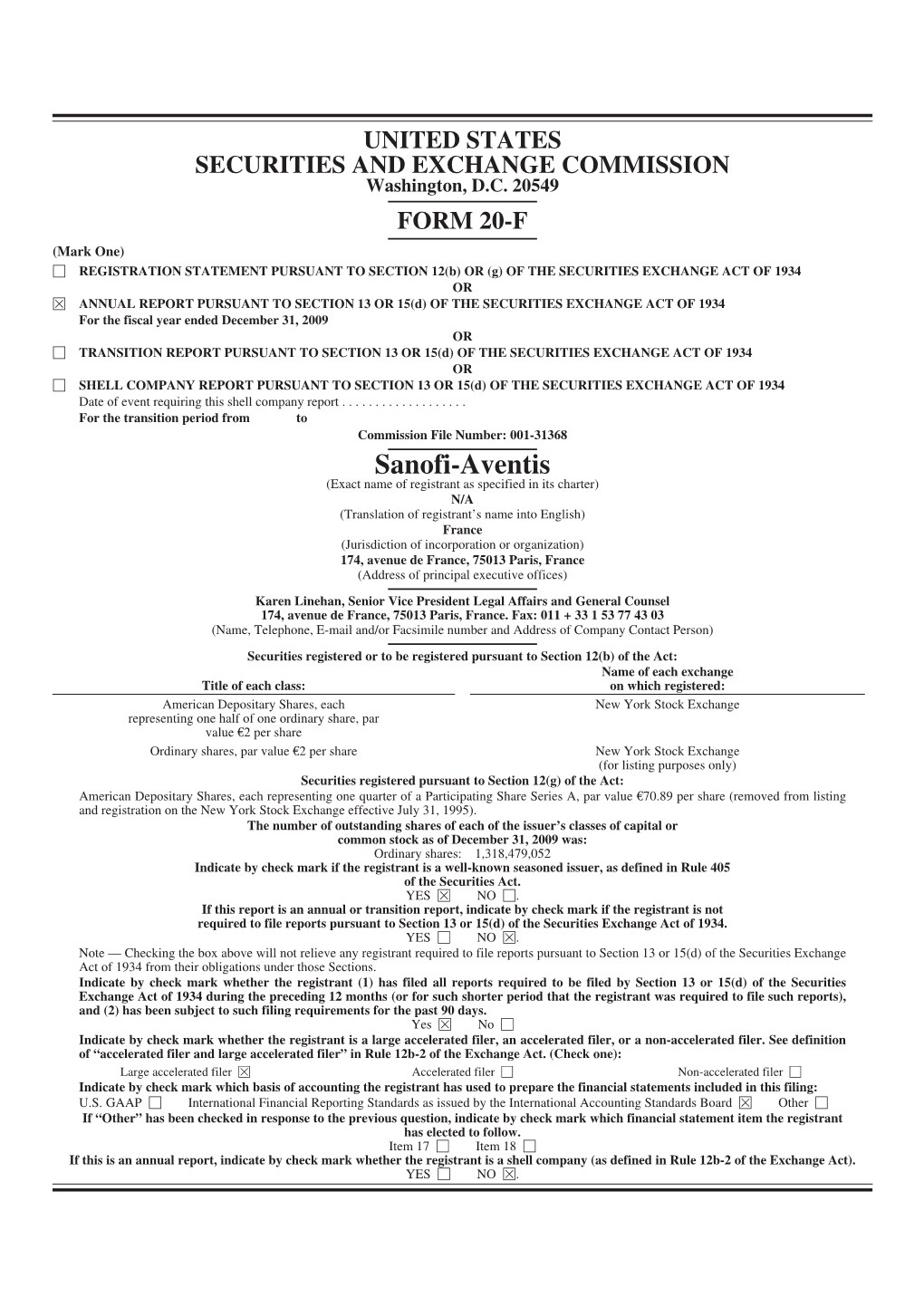 Annual Report on Form 20-F 2009