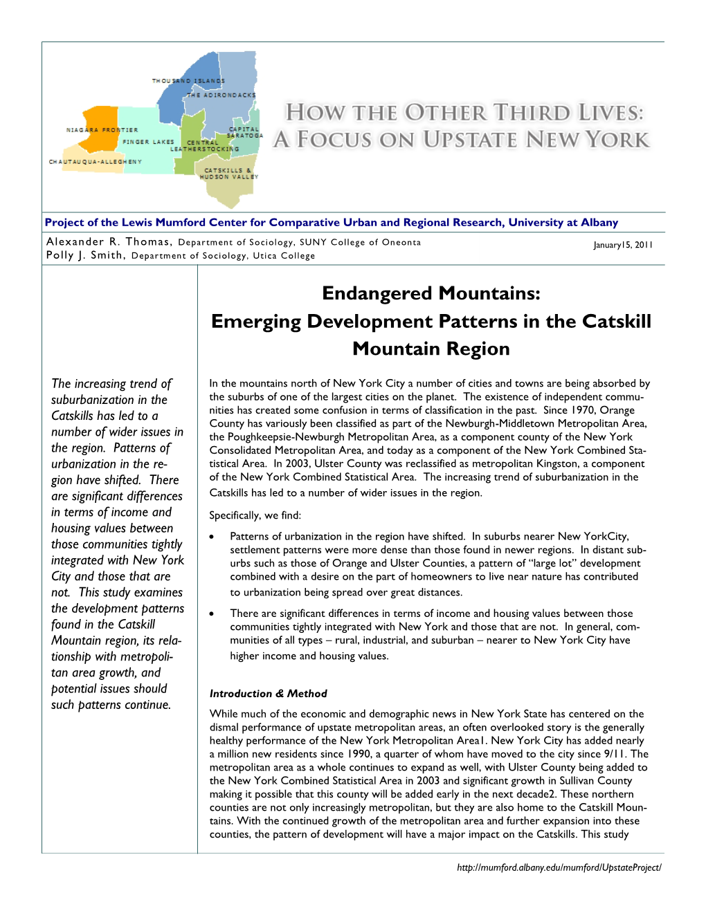 Emerging Development Patterns in the Catskill Mountain Region