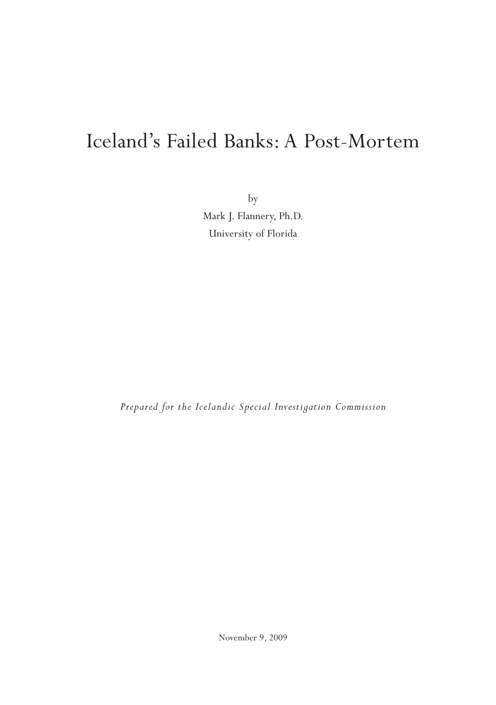 Iceland's Failed Banks