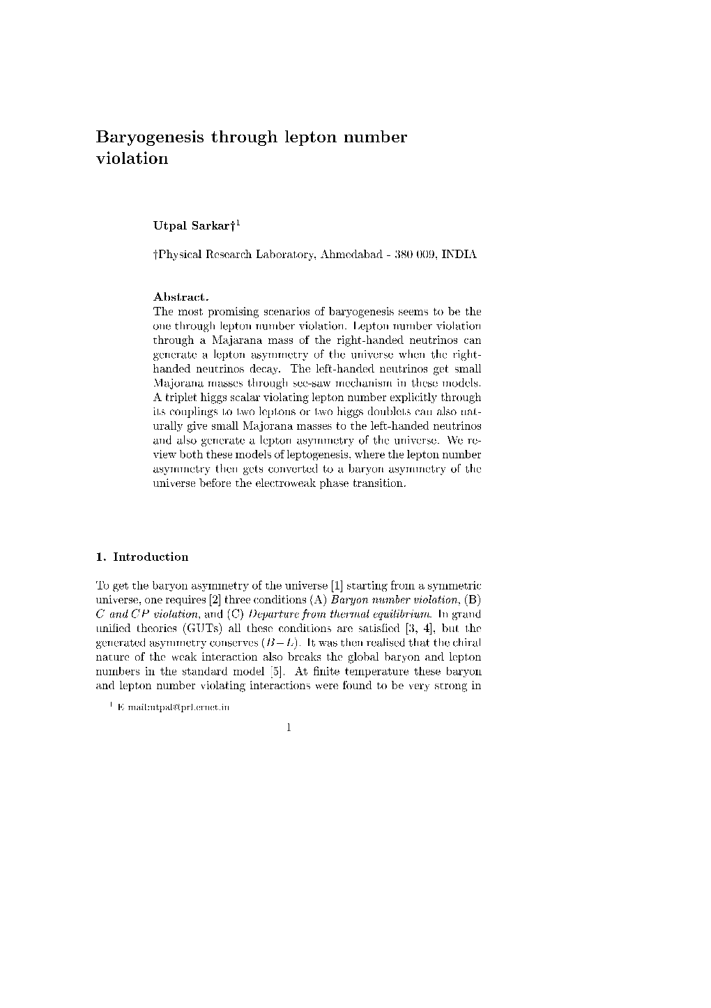 Baryogenesis Through Lepton Number Violation