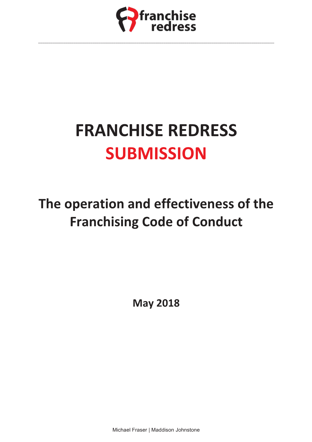 Franchise Redress Submission