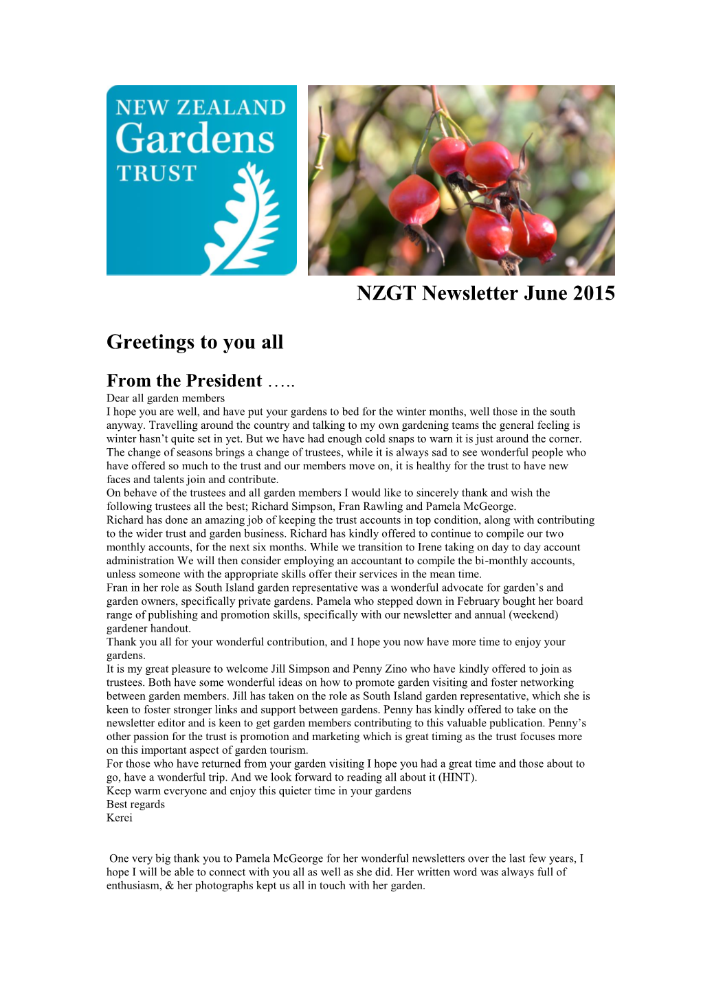 NZGT Newsletter June 2015