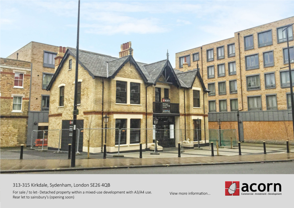 IIIIIIII 313-315 Kirkdale, Sydenham, London SE26 4QB Home Description Location Floorplans Terms View All of Our Instructions Here