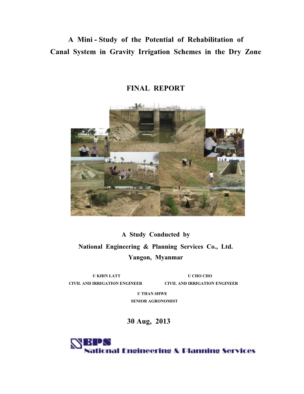 Study of the Potential of Rehabilitation of Canal System in Gravity Irrigation Schemes in the Dry Zone FINAL REPORT 30