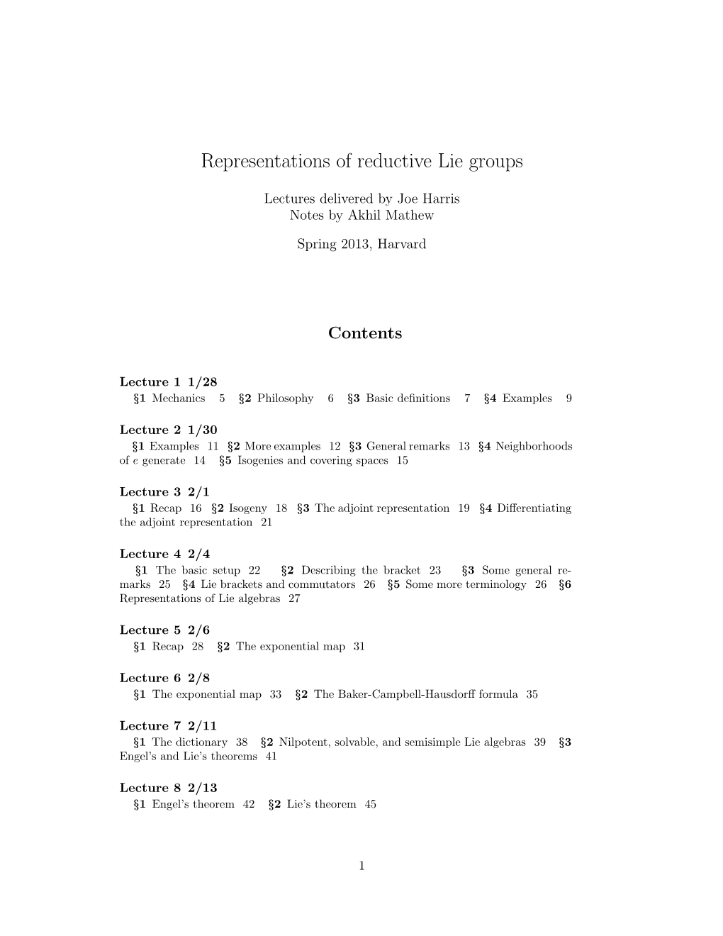 Representations of Reductive Lie Groups