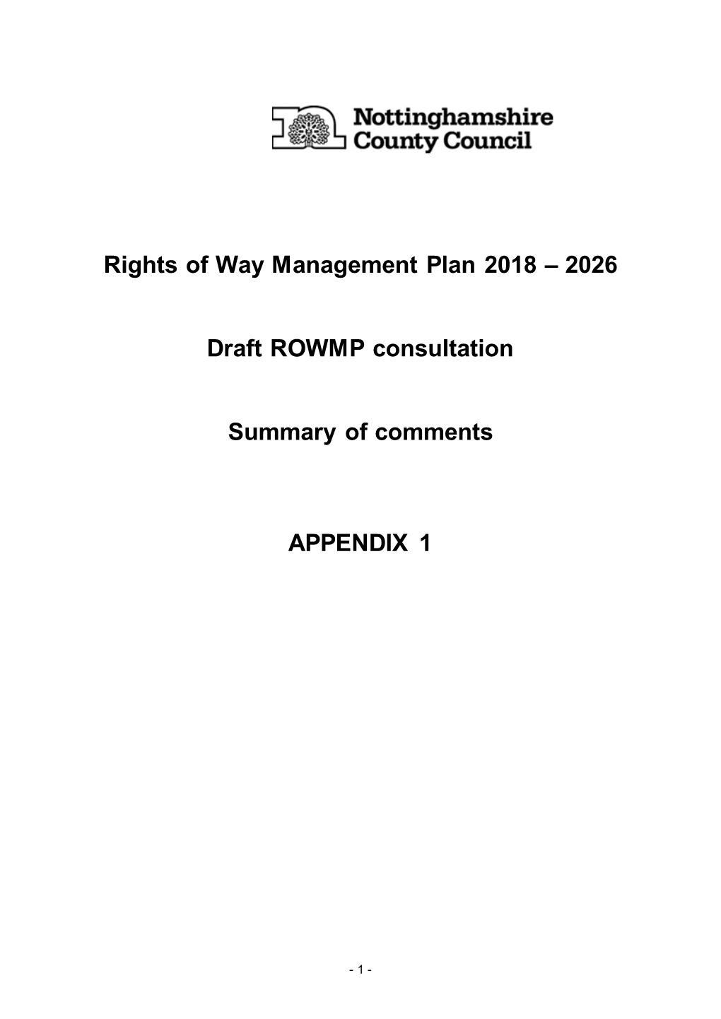 Rights of Way Improvement Plan 2007