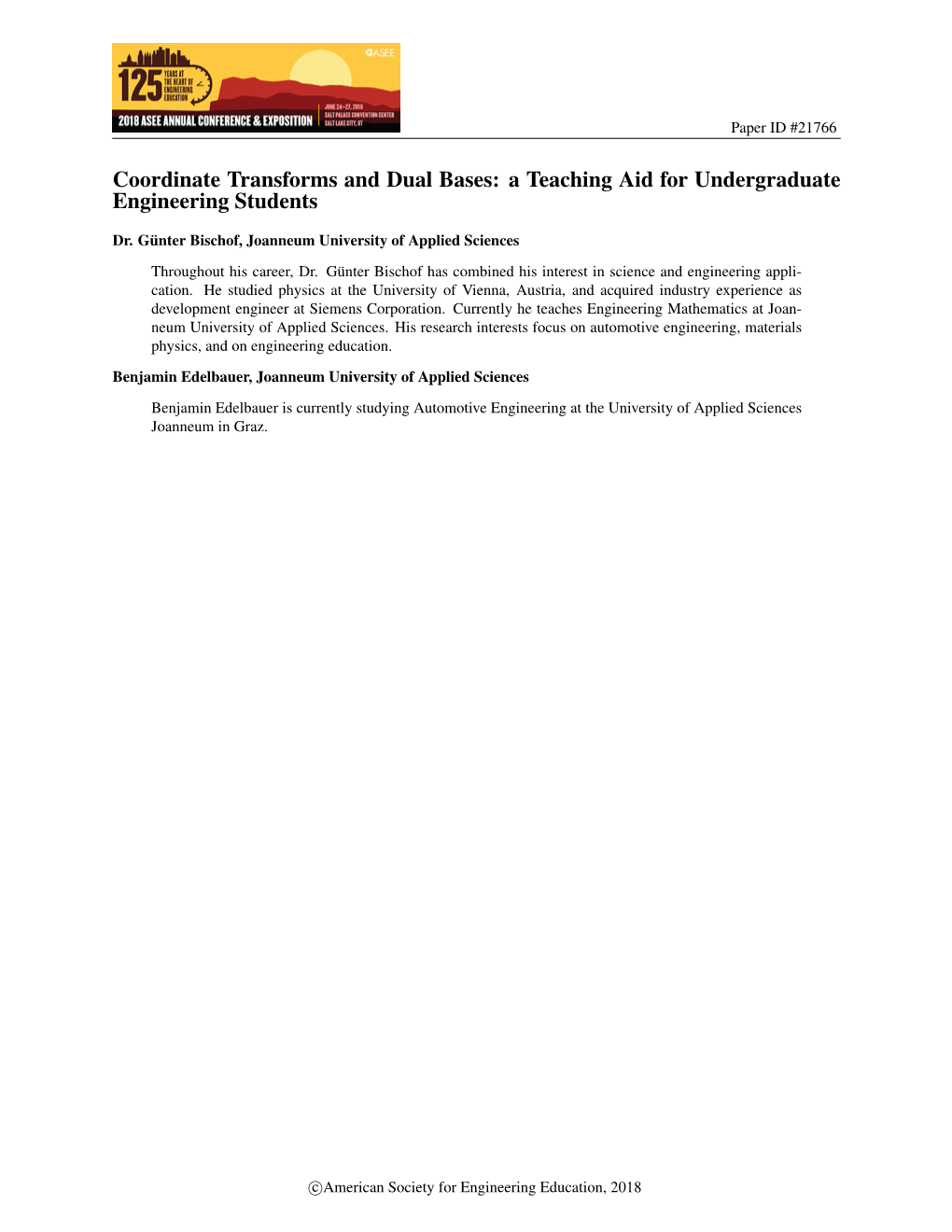 Coordinate Transforms and Dual Bases: a Teaching Aid for Undergraduate Engineering Students