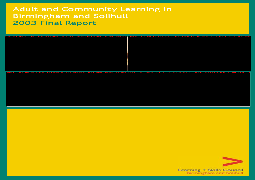 Adult and Community Learning in Birmingham and Solihull: 2003 Final