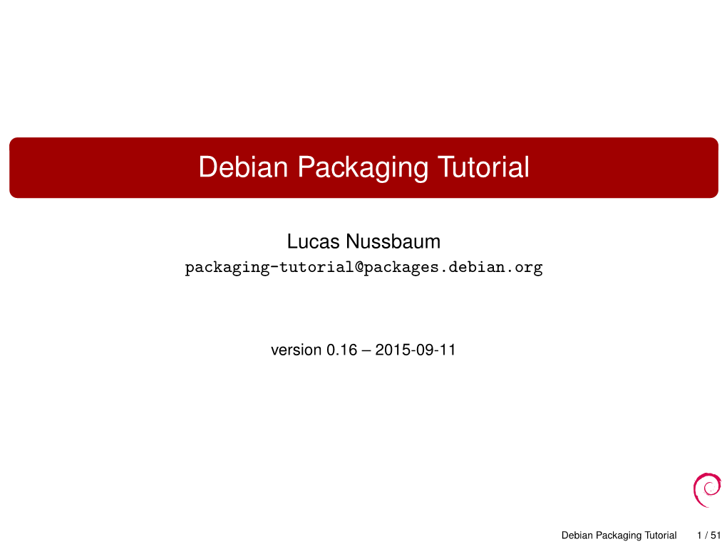 Debian Packaging Tutorial