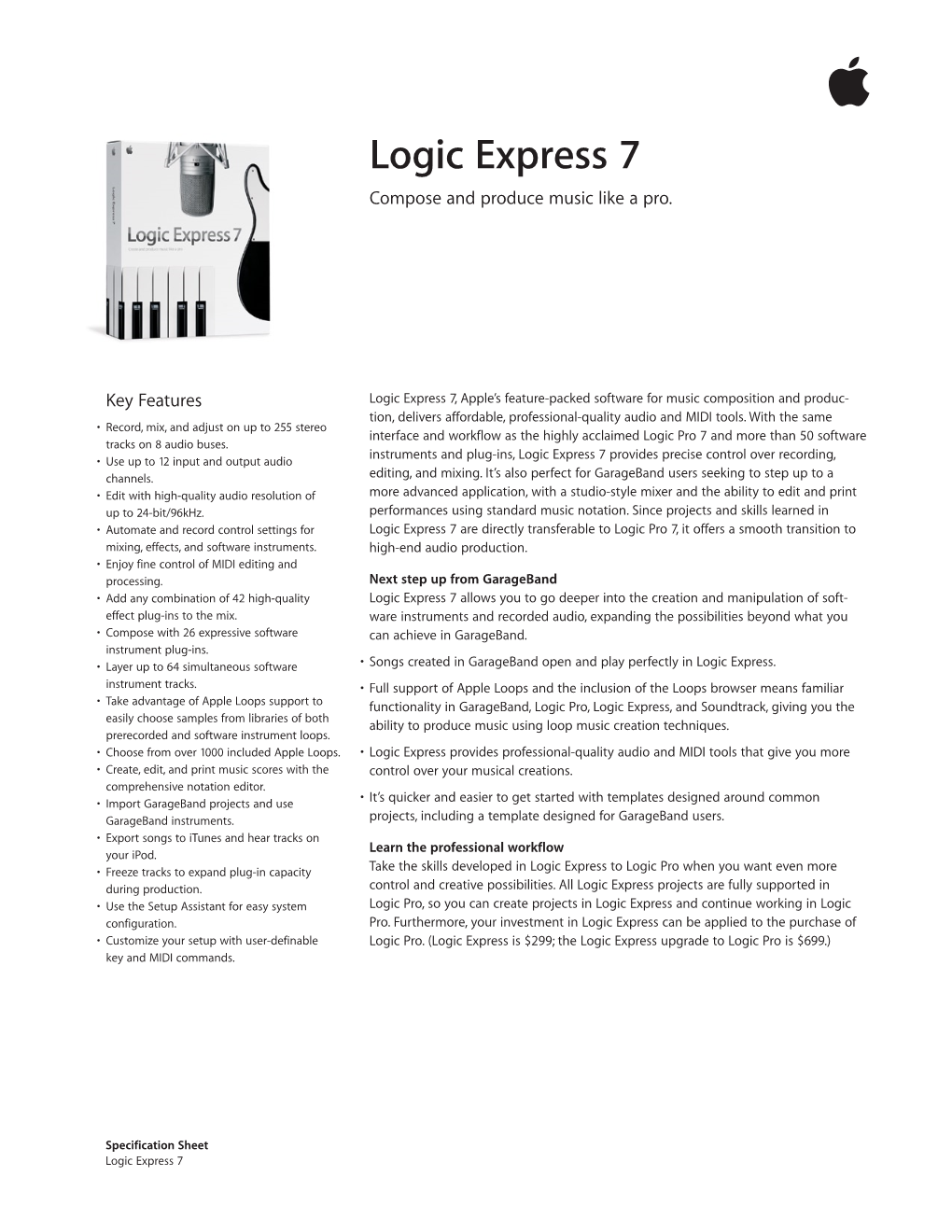 Logic Express 7 Compose and Produce Music Like a Pro