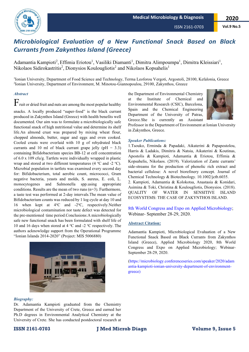 Microbiological Evaluation of a New Functional Snack Based on Black Currants from Zakynthos Island (Greece)