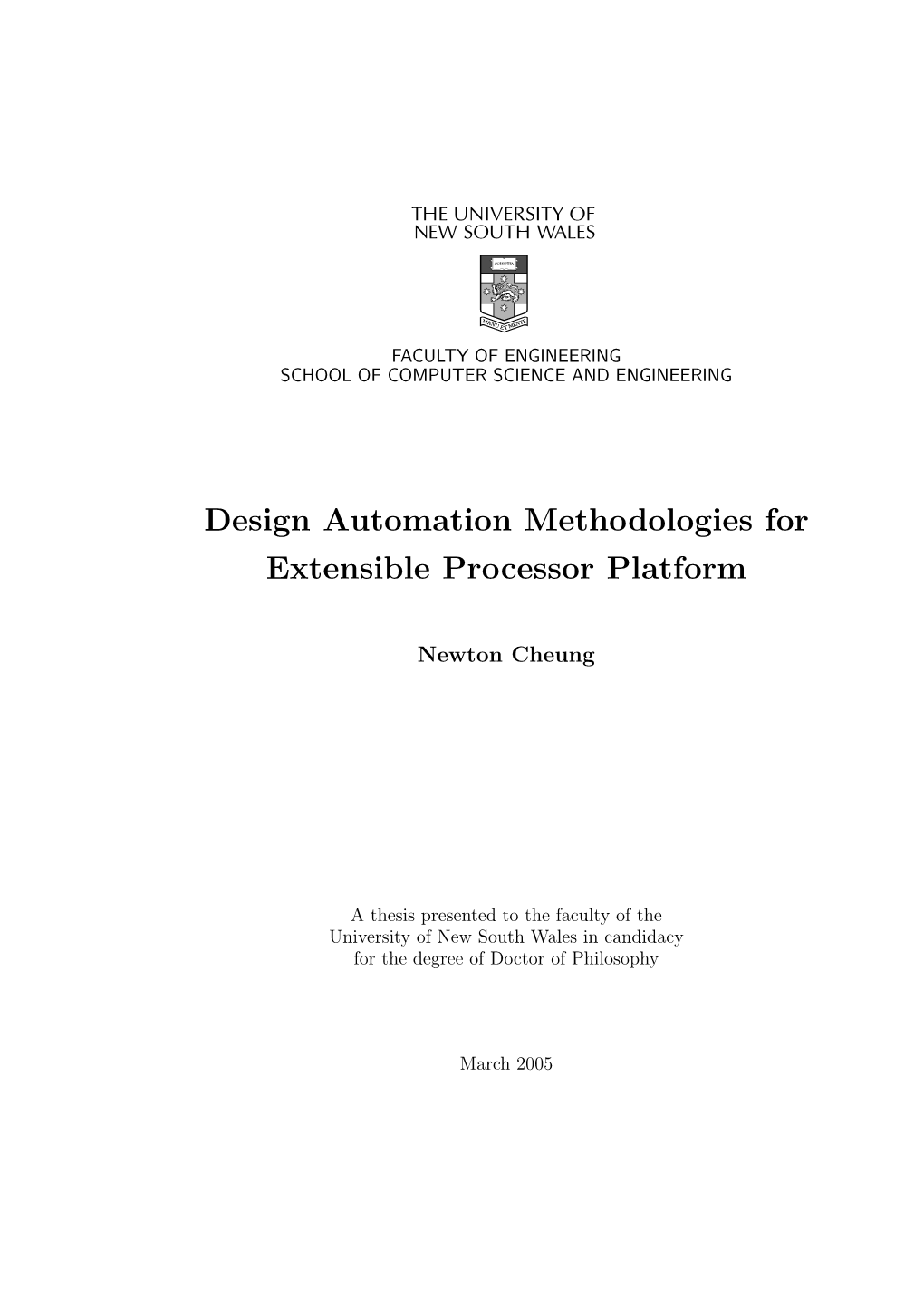 Design Automation Methodologies for Extensible Processor Platform