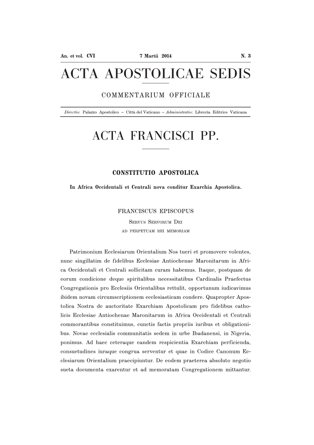 Acta Apostolicae Sedis