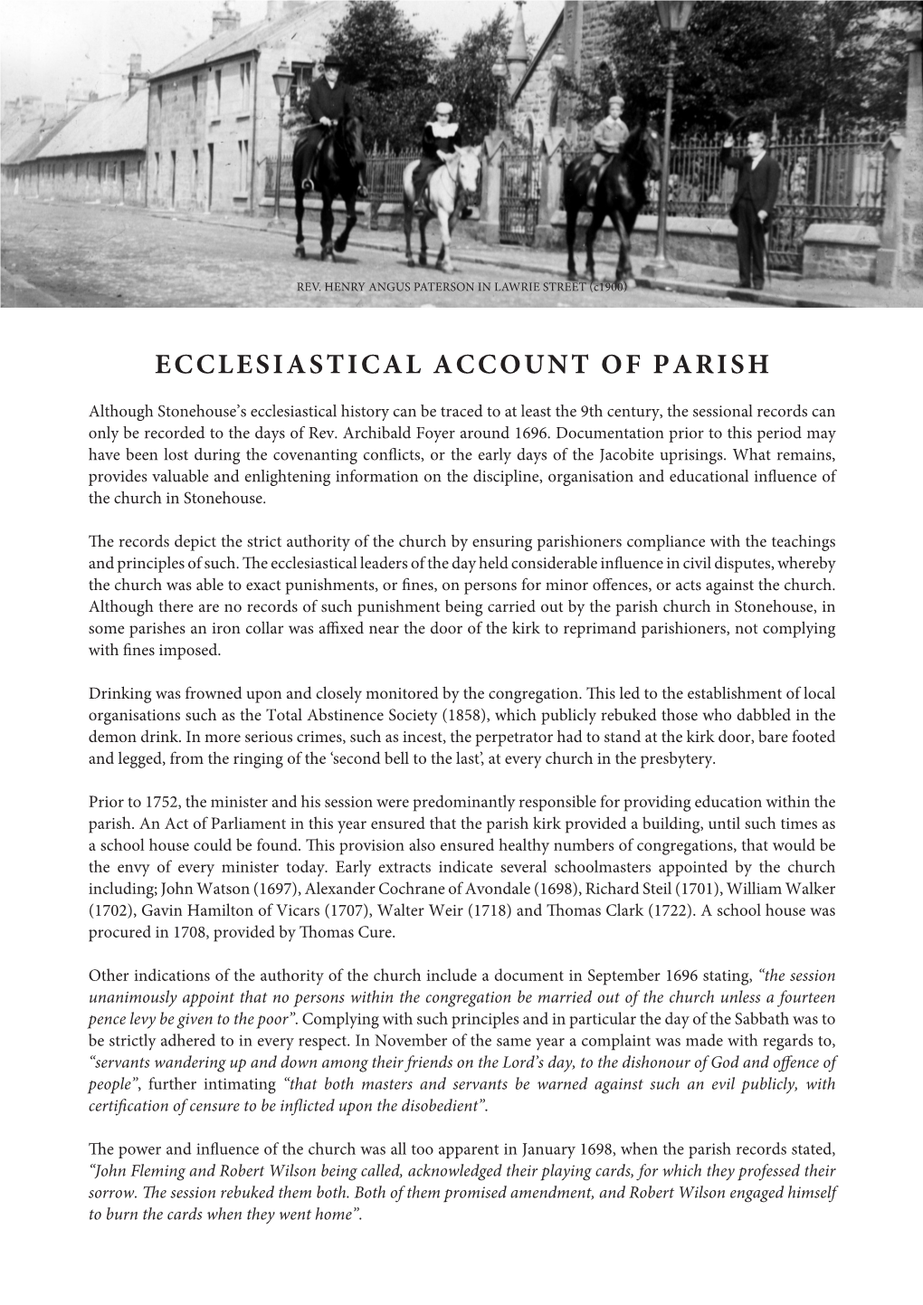 Ecclesiastical Account of Parish