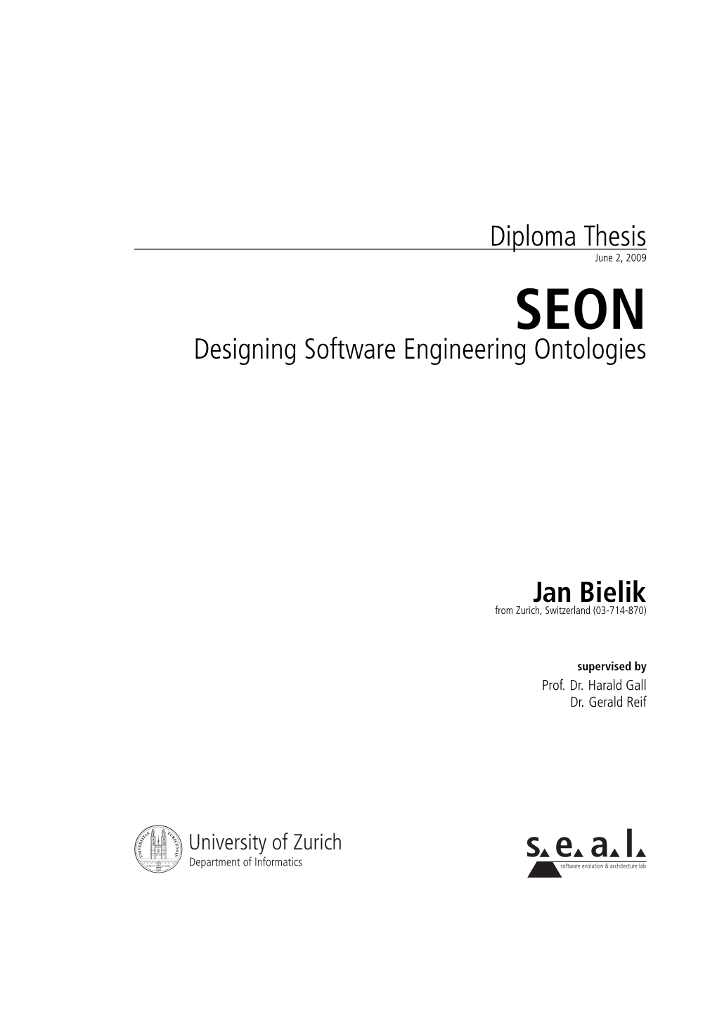 Diploma Thesis Designing Software Engineering Ontologies Jan Bielik