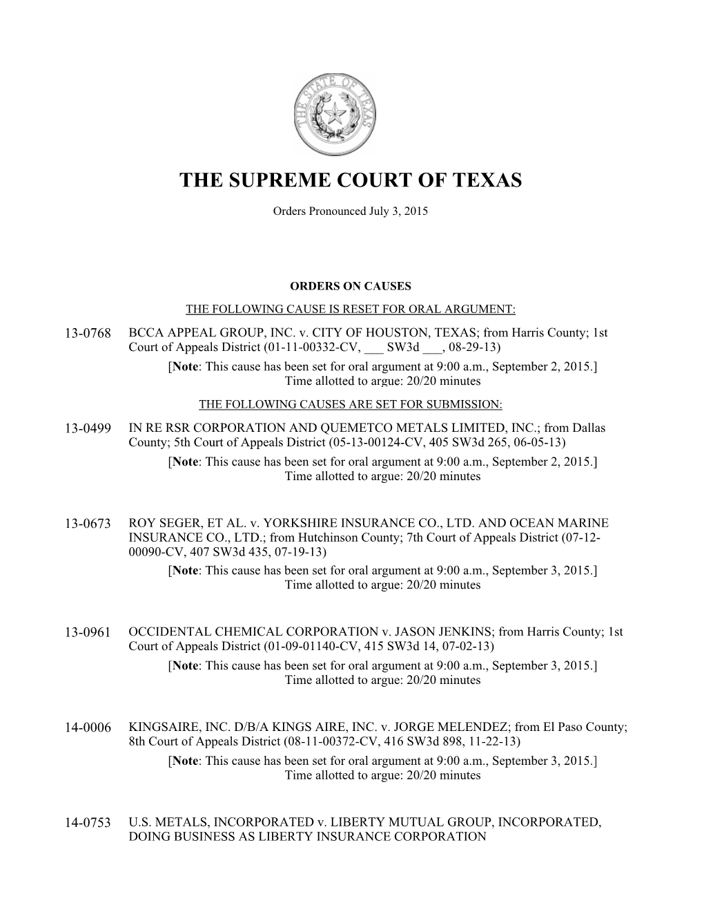 The Supreme Court of Texas