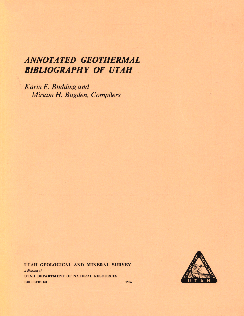 Annotated Geothermal Bibliography of Utah