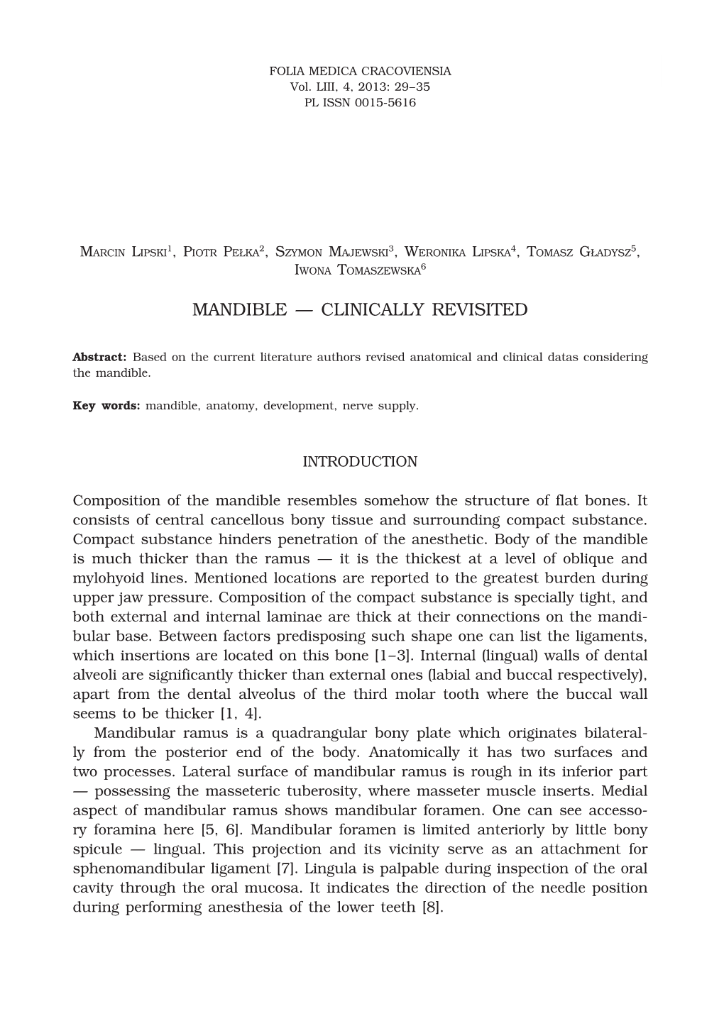 Mandible — Clinically Revisited