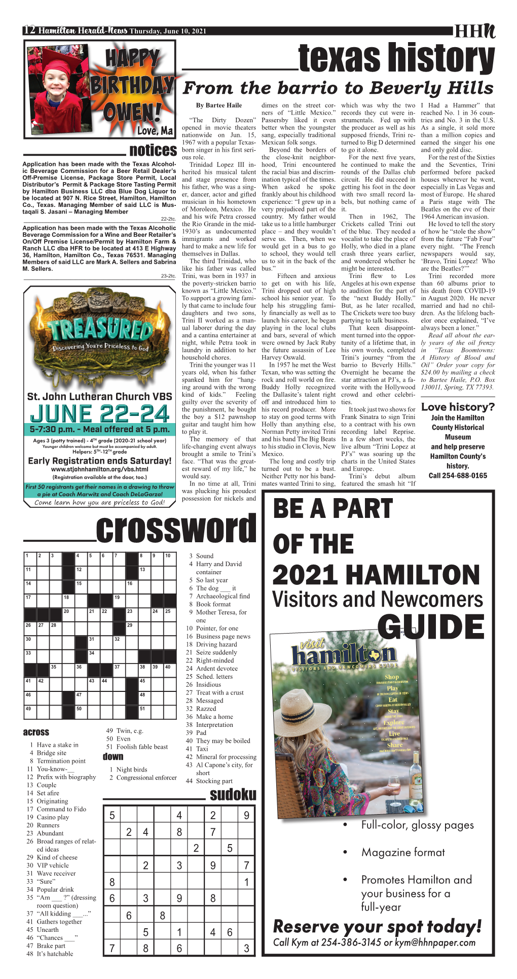 Crossword GUIDE Texas History