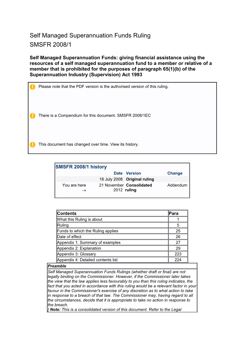 Self Managed Superannuation Funds Ruling